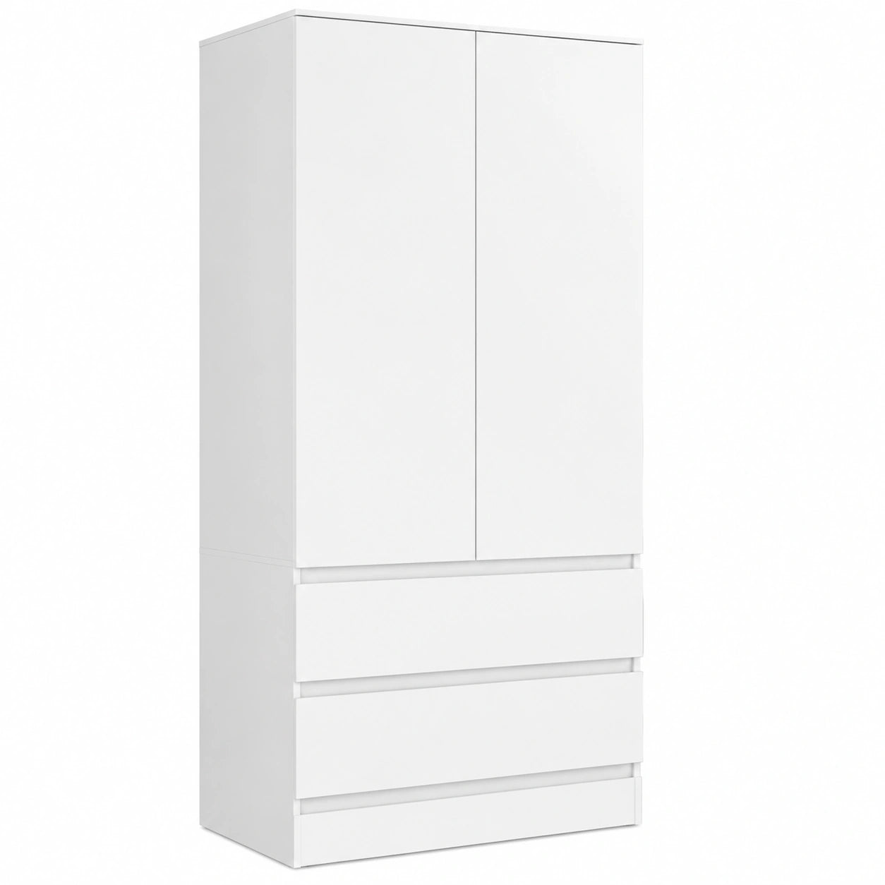 Armoire de Chambre Enfant avec Tiroirs et Penderie, Rangement Blanc 90 cm