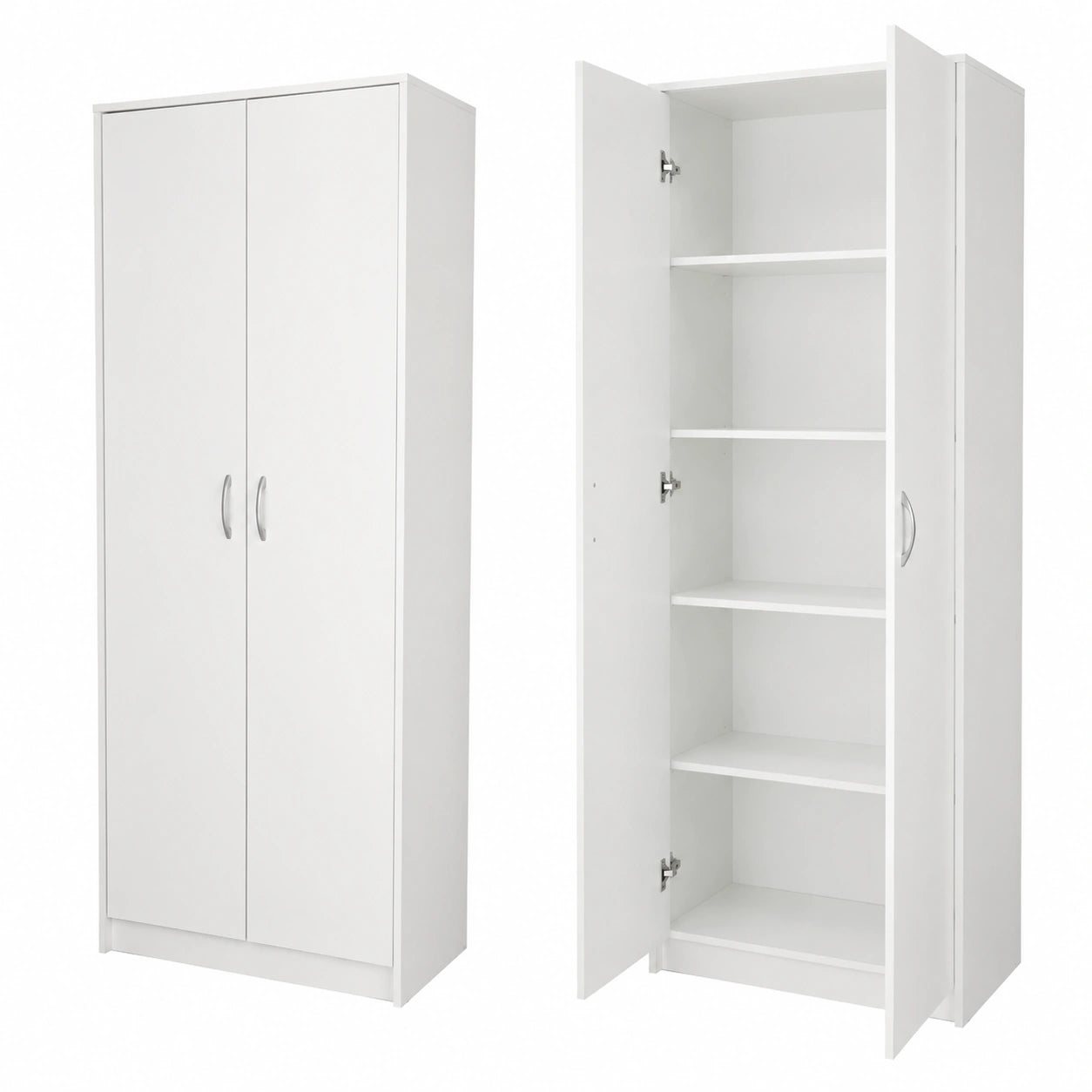 Armoire moderne avec étagères ajustables et portes doubles, idéale pour bureau et dortoir