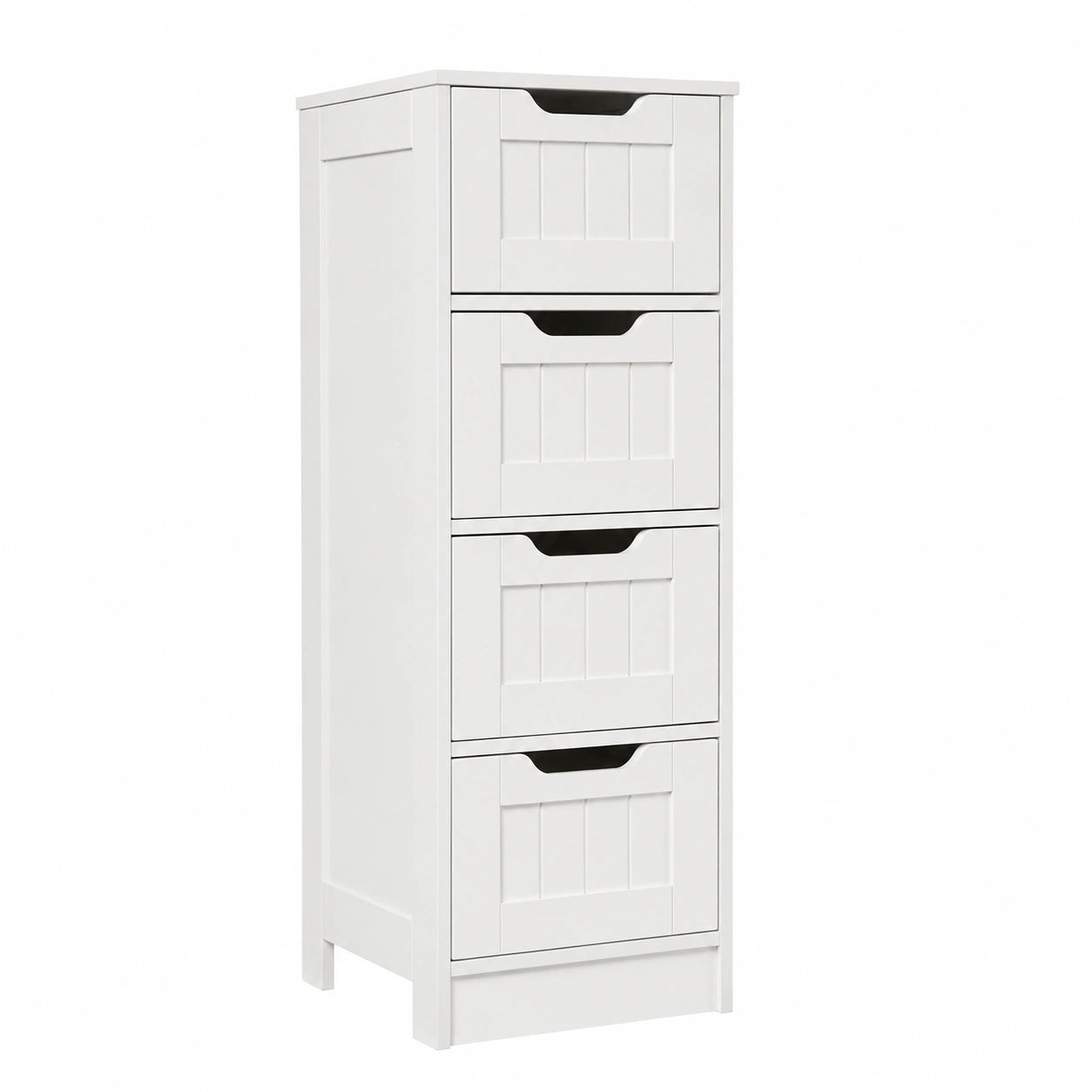 Meuble de Rangement Salle de Bain 4 Tiroirs Blanc