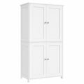 Armoire de Salle de Bain avec Étagères Réglables et Portes, Blanc
