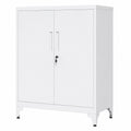 Caisson de bureau verrouillable en acier à 2 portes pour salon, gris mat