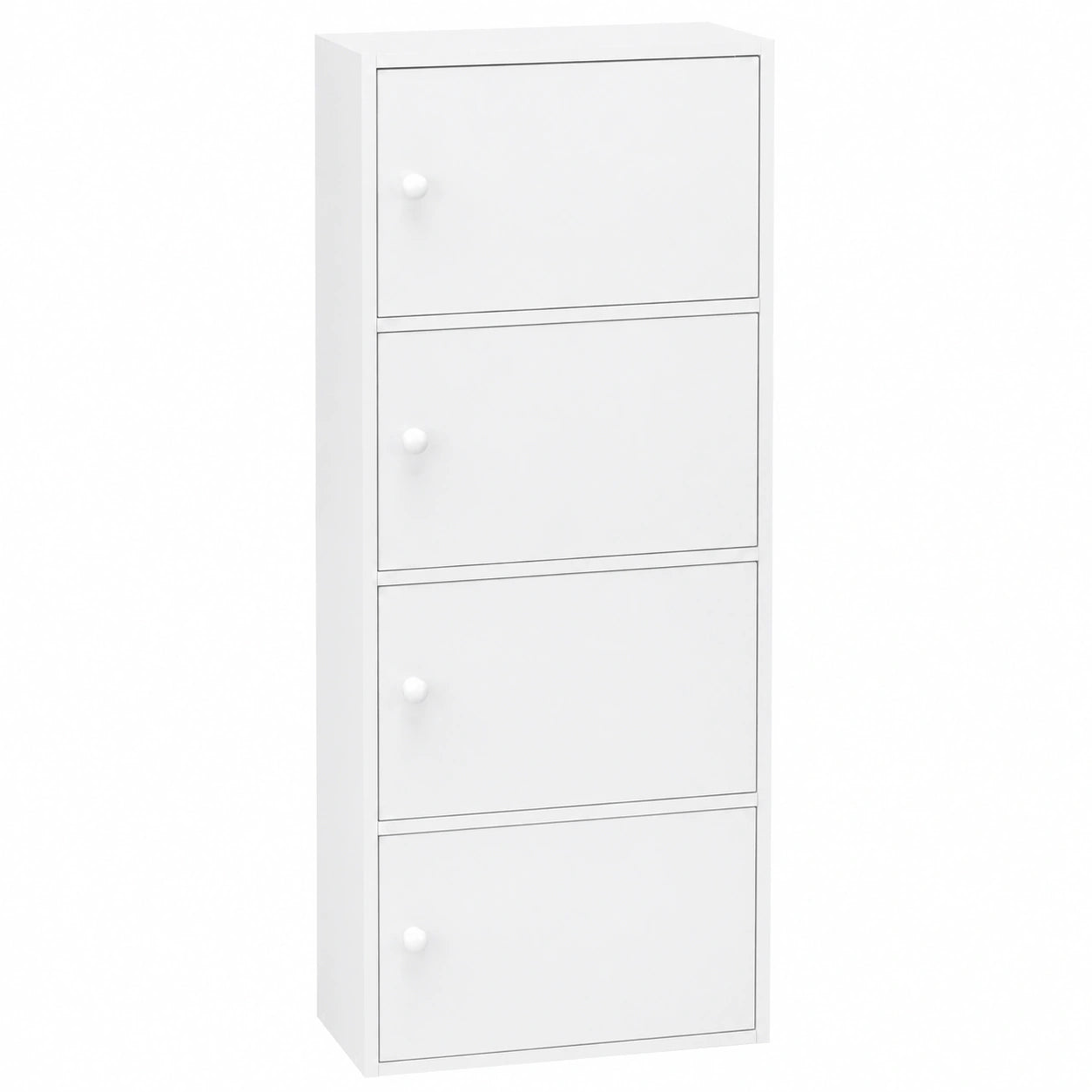 Meuble de Rangement Blanc à Portes en MDF