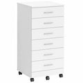 Caisson de Bureau à Roulettes avec Tiroirs et Support Imprimante, Blanc