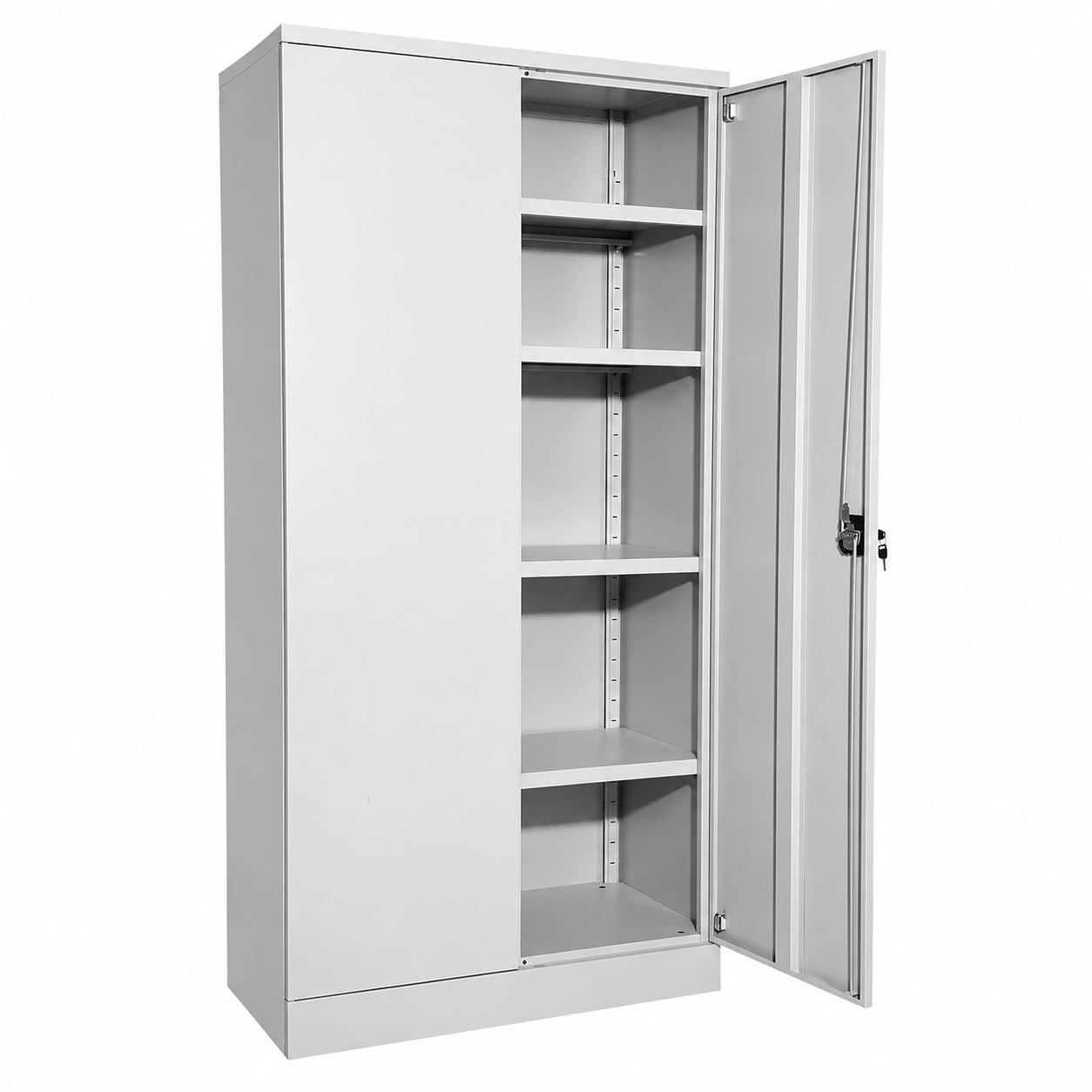 Armoire métallique avec 4 étagères 1950 x 1000 x 500 mm Gris Clair