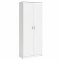 Armoire Polyvalente Blanche avec Étagères pour Rangement