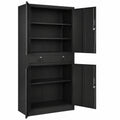 Armoire de Rangement en Métal avec Serrure et Tiroirs