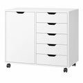 Caisson de Bureau avec Rangement 5 Tiroirs et 2 Niveaux