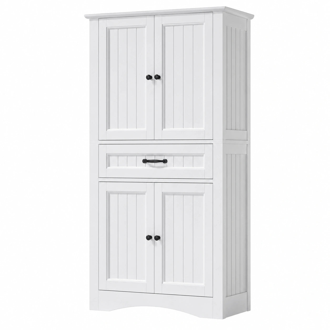 Armoire de salle de bain à deux portes et tiroir, ajustable pour salle de bain, cuisine ou bureau, blanc, 73 x 130 x 31 cm