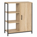 Buffet d'appoint 3 étagères avec placard 70 cm style industriel