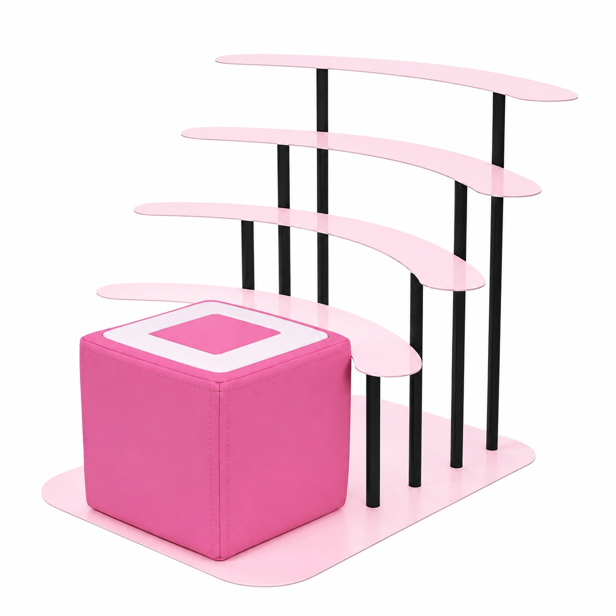 Étagère en métal pour figurines - Rangement pour chambre d'enfant - Capacité 30 à 40 pièces - Cadeau enfant - Couleur rose