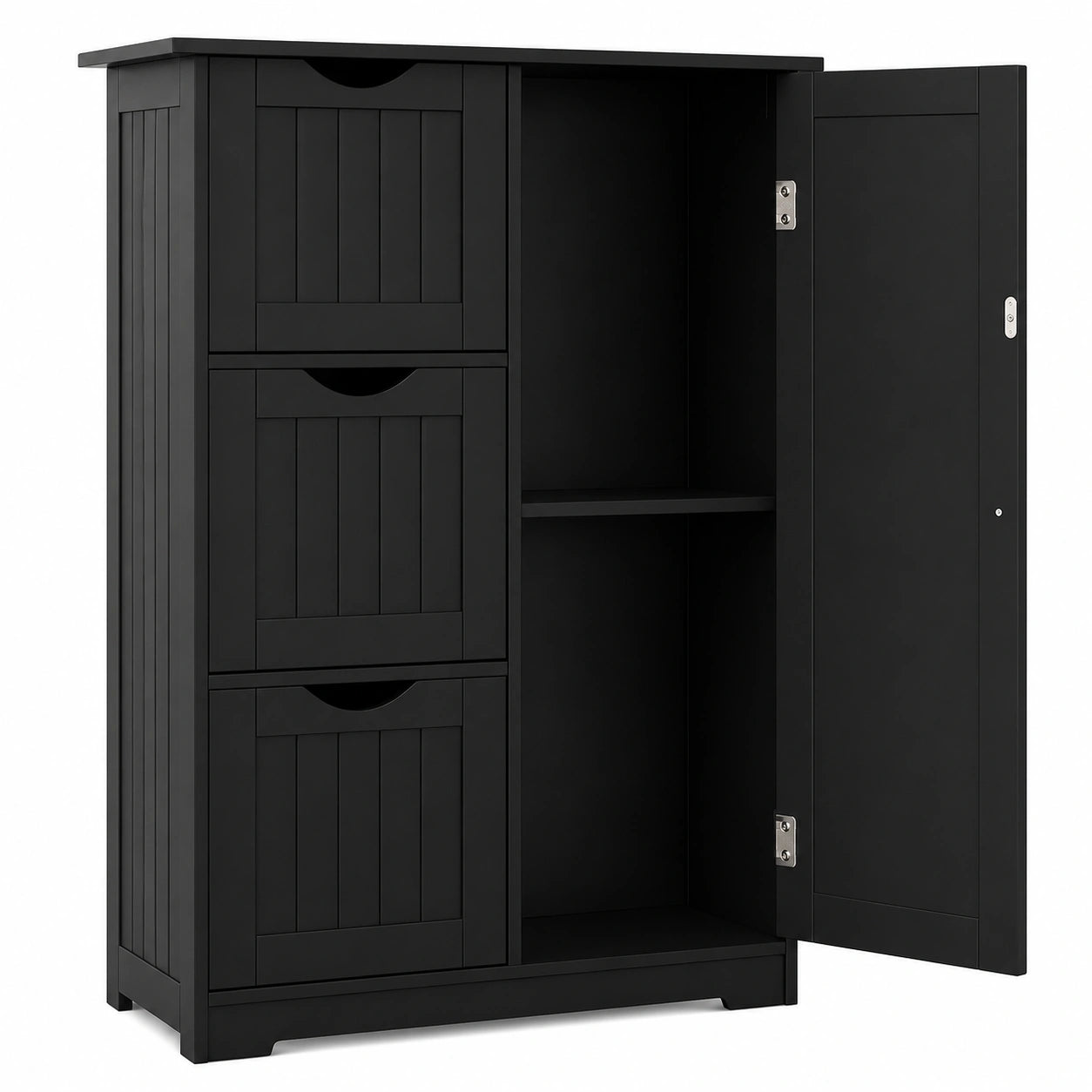 Armoire de Salle de Bain 3 Tiroirs avec Étagère Réglable
