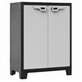Armoire de rangement basse en résine avec étagères modulables