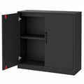 Armoire de rangement verrouillable pour bureau avec étagères ajustables, noire