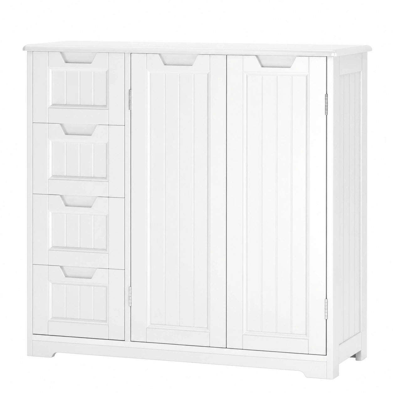 Armoire de Salle de Bain avec 4 Tiroirs et Étagère Réglable