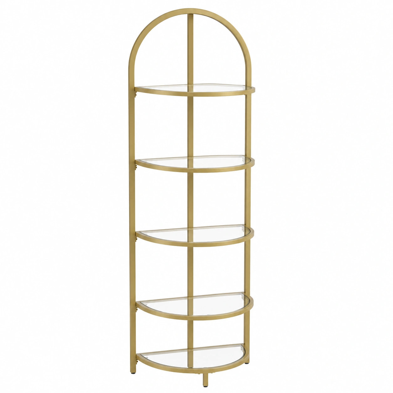 Étagère d'angle à 5 niveaux en verre trempé antirouille pour divers espaces
