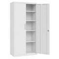 Armoire de Rangement en Acier Gris Mat avec Étagères Réglables