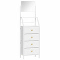 Commode Haute avec Tiroirs et Miroir Ajustable pour Intérieur