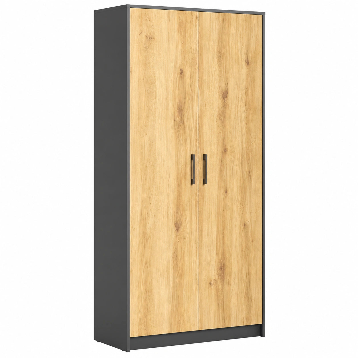 Armoire Polyvalente avec 5 Compartiments et 2 Portes, 74x35x180 cm – Pour Bureau, Entrée, Cuisine ou Buanderie
