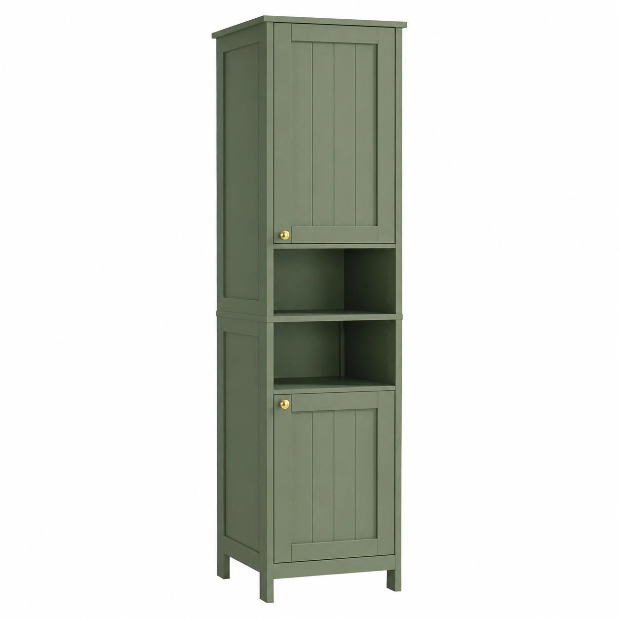 Armoire de Salle de Bain Haute avec Éclairage et Étagères Réglables