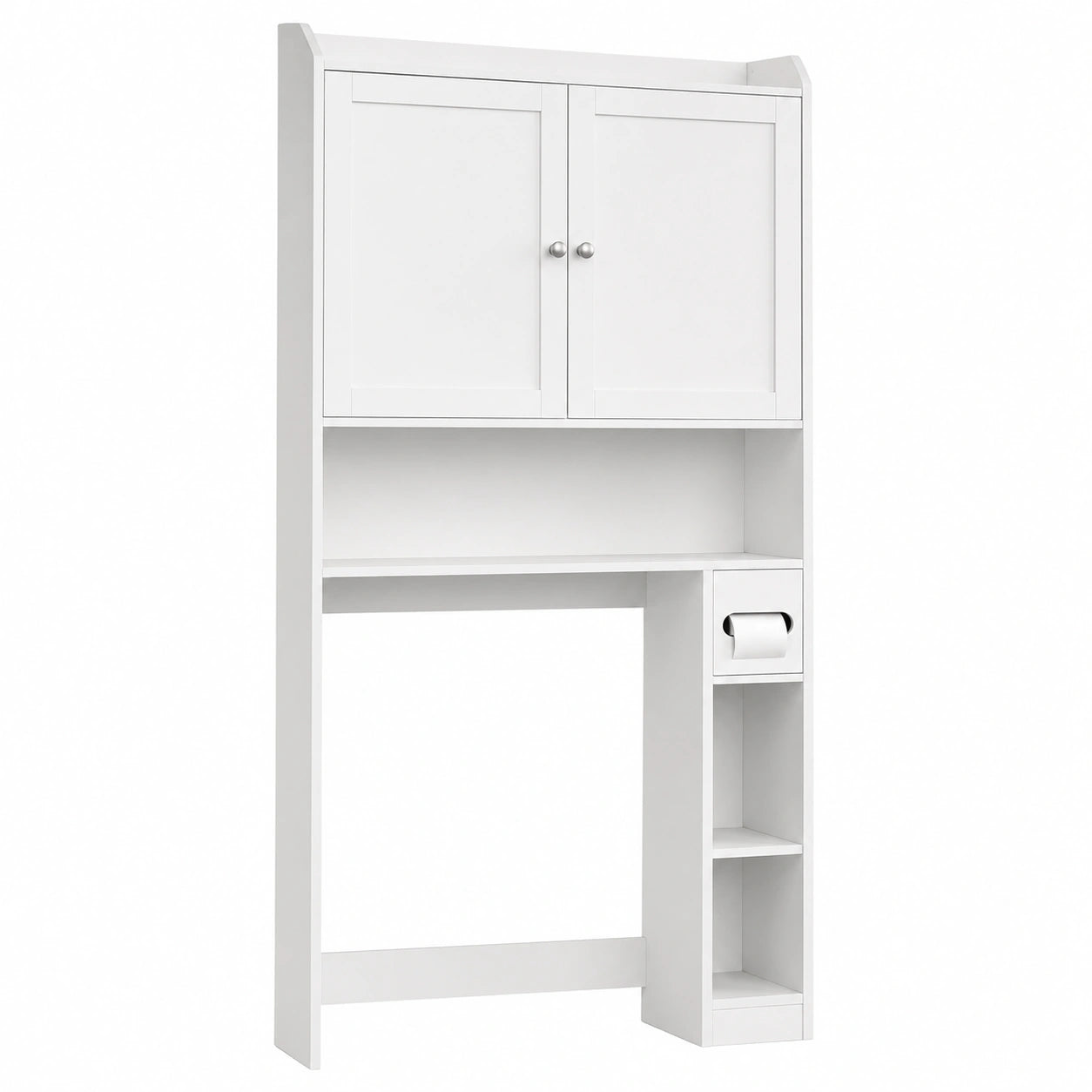 Meuble WC Moderne avec Étagères Ajustables pour Gain de Place