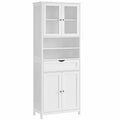 Armoire de rangement avec étagères réglables et tiroir blanc
