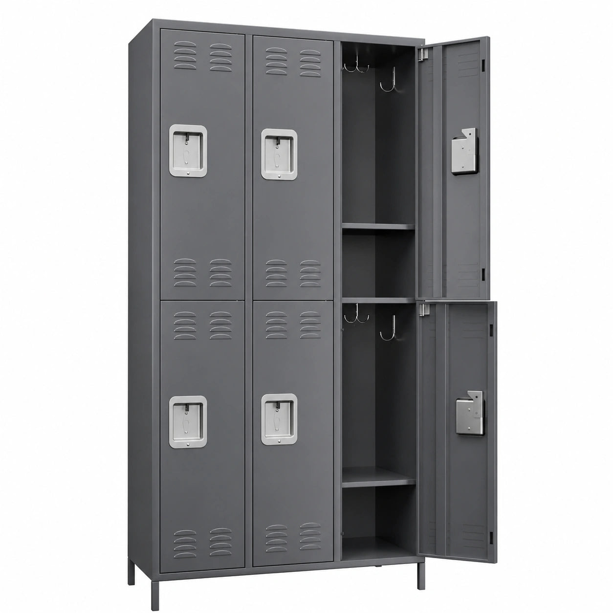 Casier Métallique Verrouillable avec 6 Compartiments et Ventilation