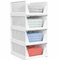 Ensemble de 4 boîtes de rangement en plastique empilables pour vêtements