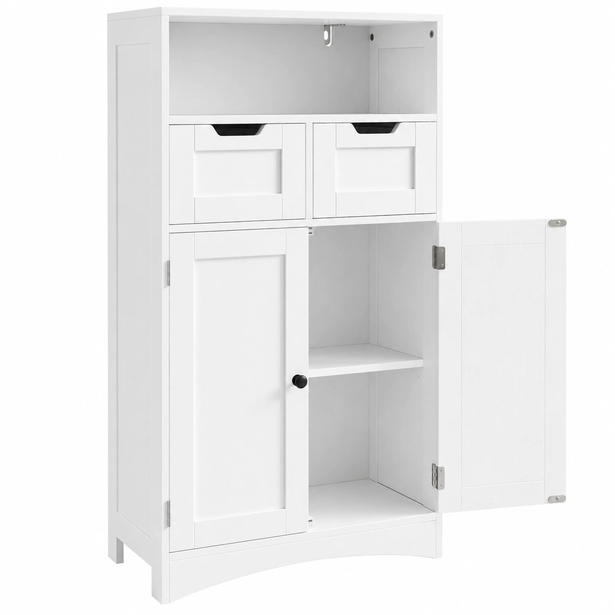 Armoire de Salle de Bain avec Tiroirs et Étagère Réglable, Meuble de Rangement Polyvalent